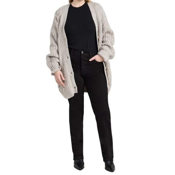 Favorite Daughter The Vivi High Rise Straight Jeans Kingsley Black 24 - Picture 6 of 11